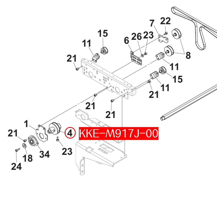 KKE-M917J-00 Pulley 1 Motor for Yamaha YS24/YG200 SMT Machine - Image 2