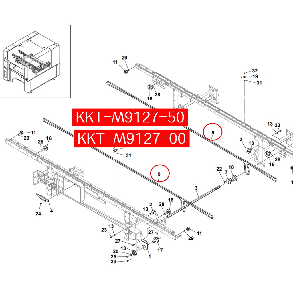 KKT-M9127-00 BELT(L=2677mm) for Yamaha YS24 SMT Machine - Image 2