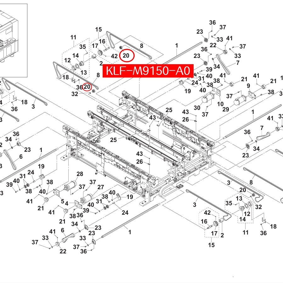 KLF-M9150-A0 Pulley Conv ASSY for Yamaha YSM20/YSM40/YSM40R SMT Machine - Image 2