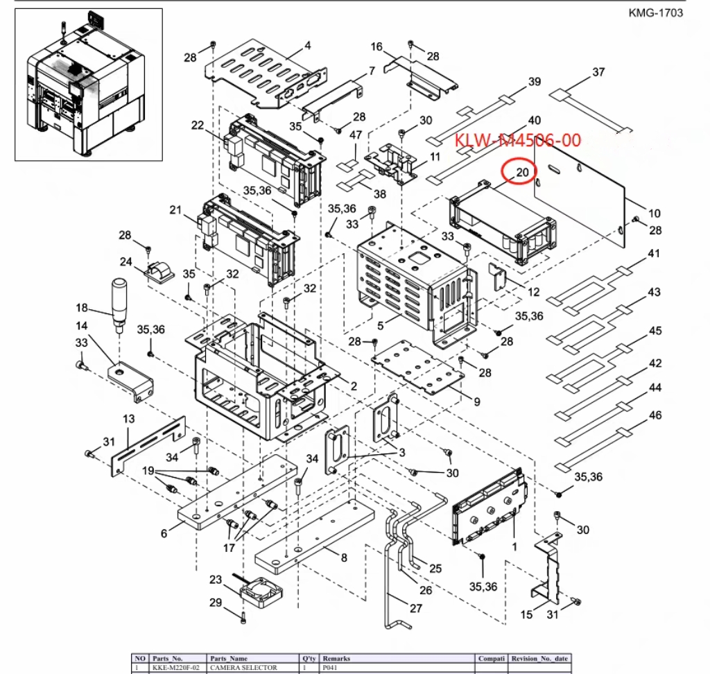 KLW-M4506-00 Head I/O Unit Assy for Yamaha YSM10 YSM20R SMT Machine