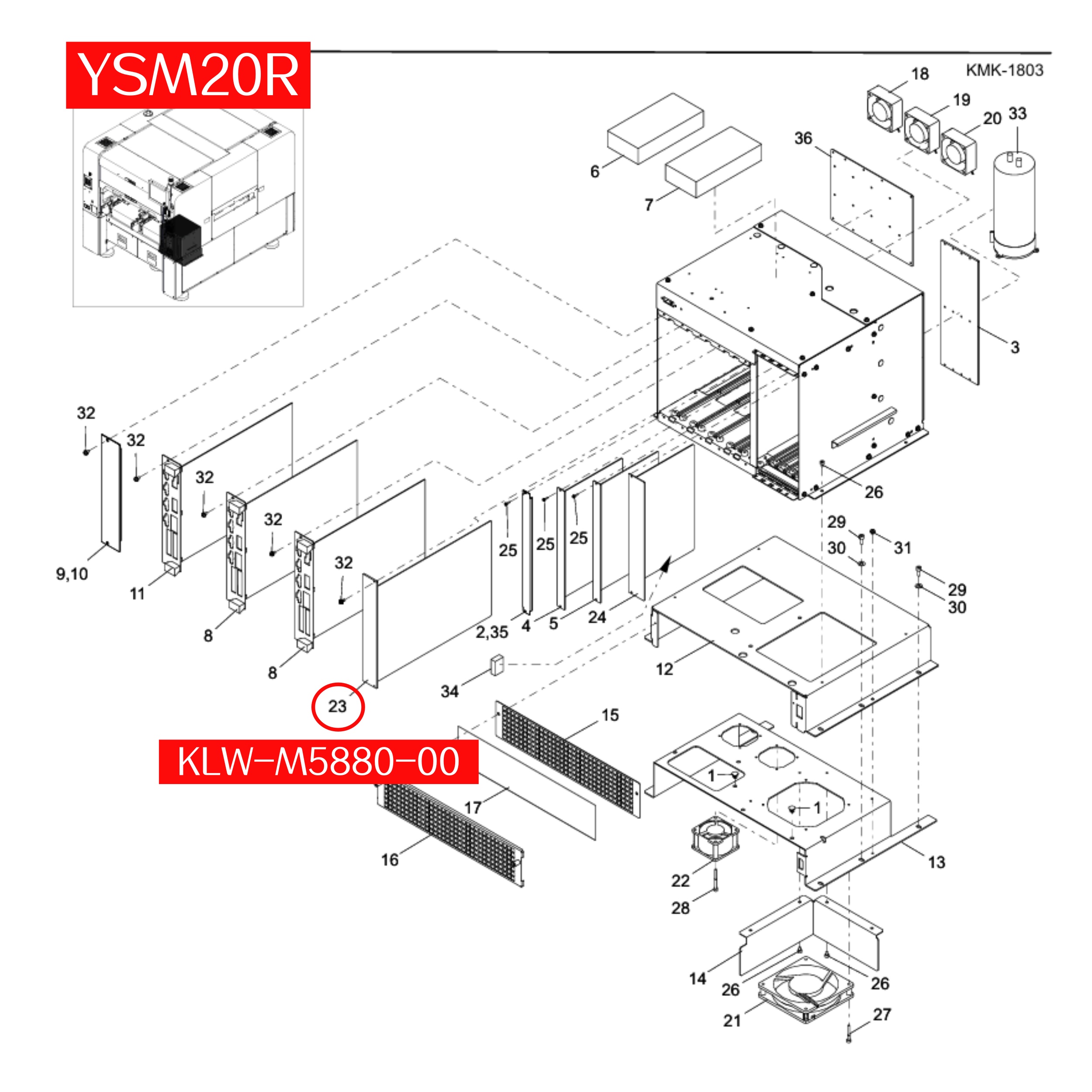 KLW-M5880-010 Converter Board Assy for Yamaha YSM20 YSM20R SMT Machine - Image 3