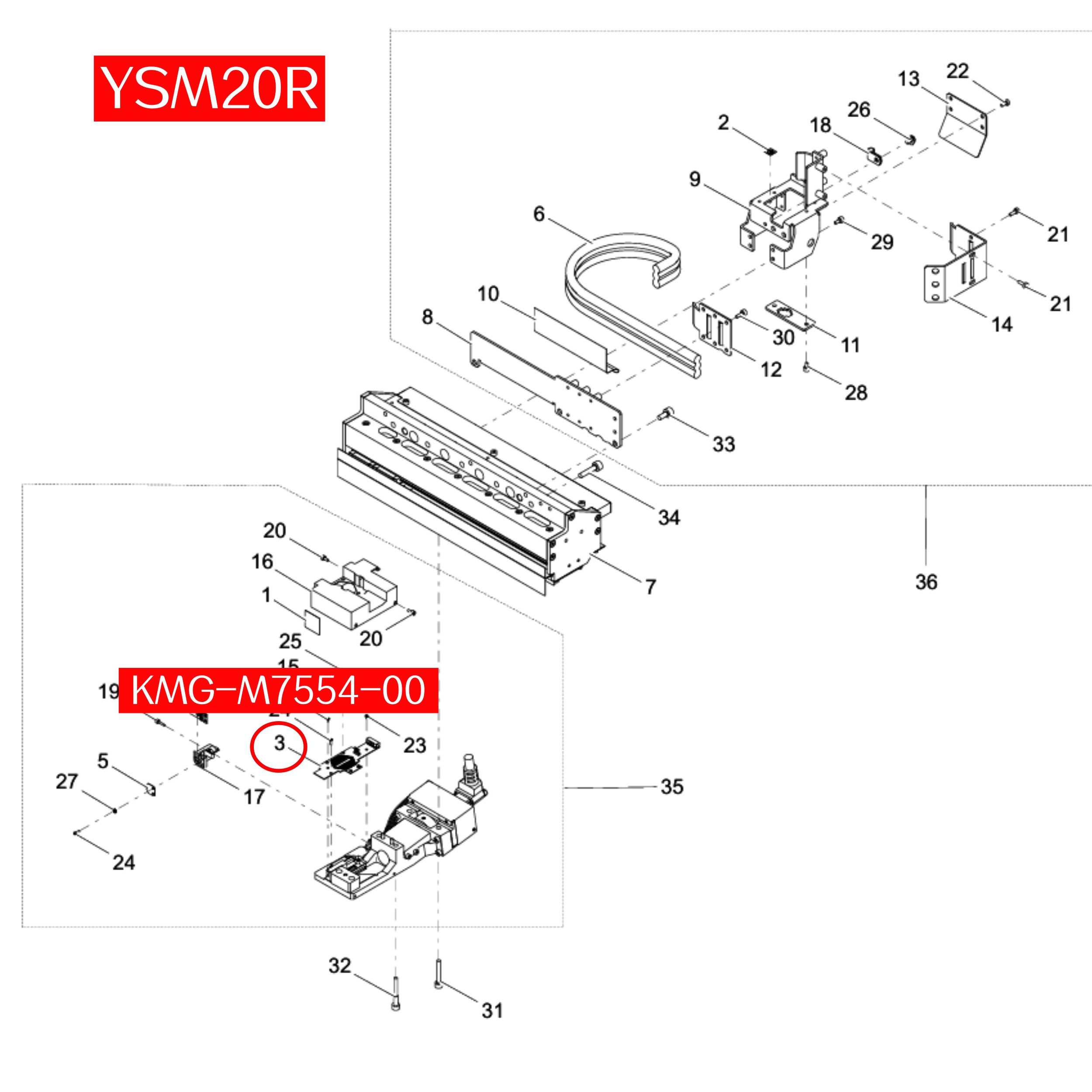 KMG-M7554-00 SC Light Board Assy for Yamaha YSM10 YSM20R SMT Machine - Image 2