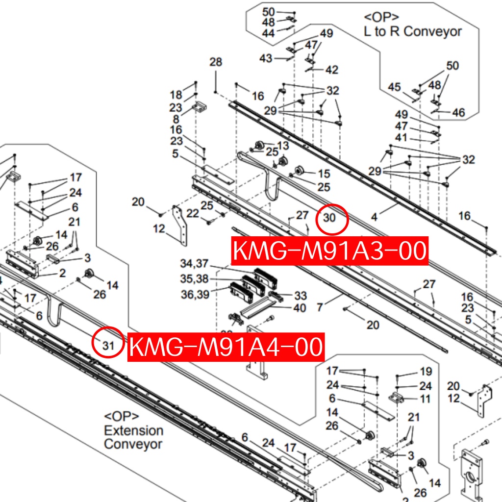 KMG-M91A4-00 BELT,Conv.(3090) for Yamaha YSM10 SMT Machine - Image 2