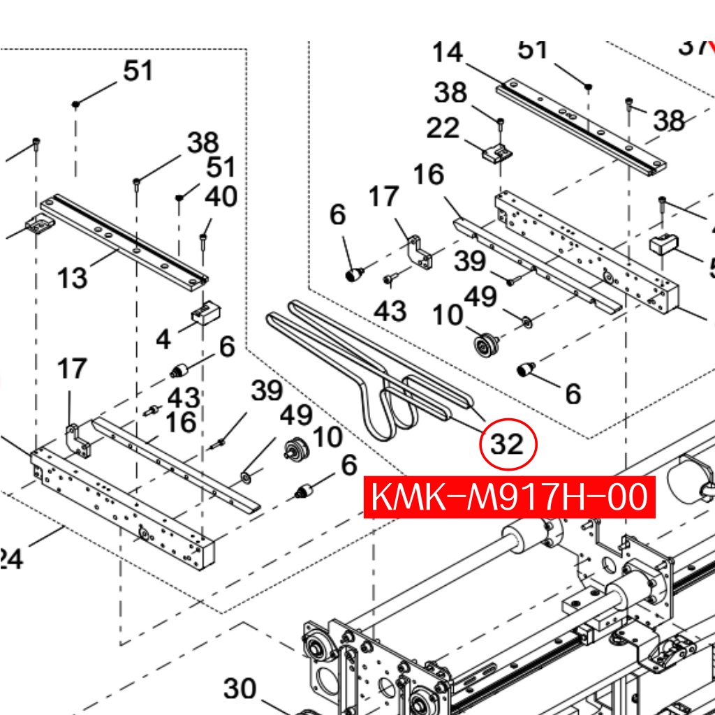 KMK-M917H-00 BELT(L=605mm) for Yamaha YSM20R SMT Machine - Image 2
