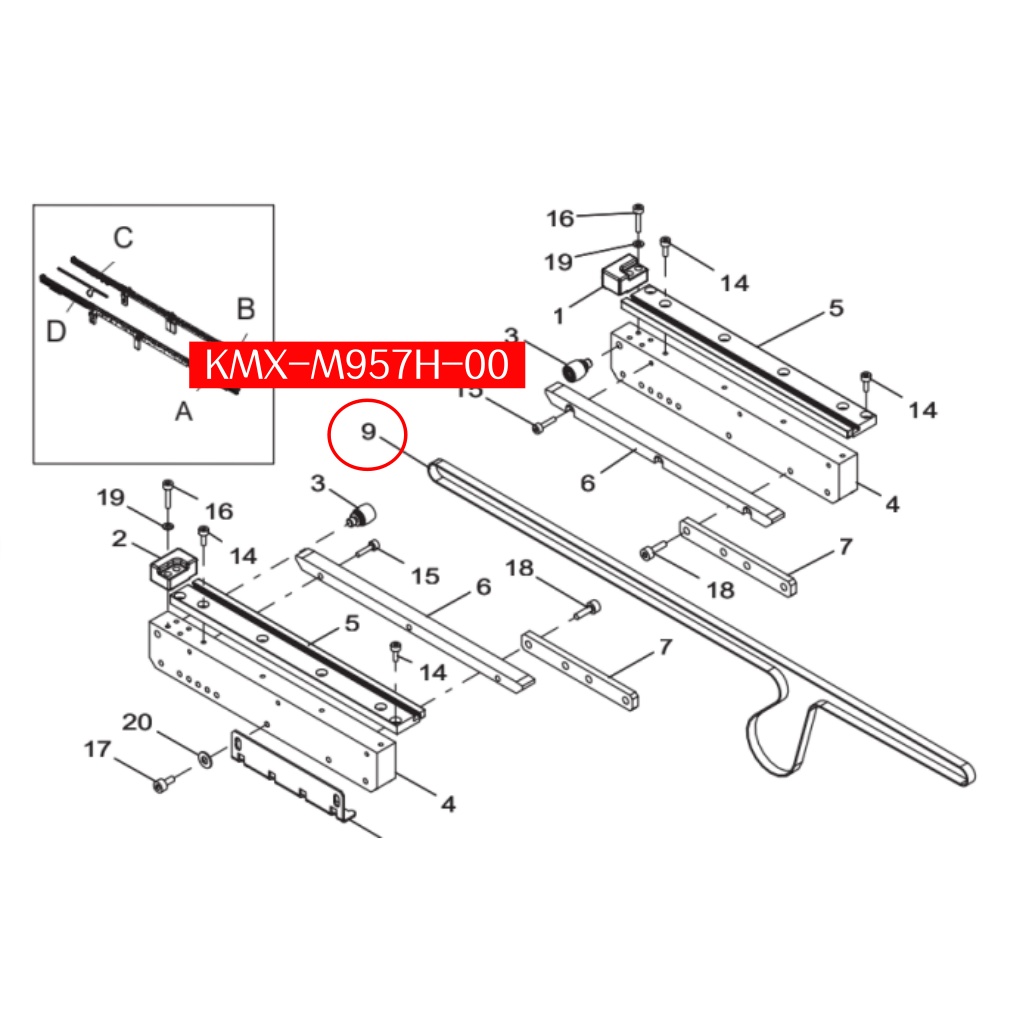 KMX-M957H-00 BELT(L=957mm) for Yamaha YRM20 SMT Machine - Image 2