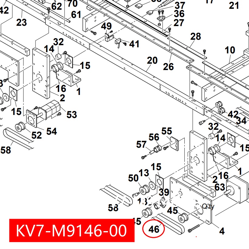 KV7-M9146-00X BELT(300-3GT-9) for Yamaha YV100X/YV100XG SMT Machine - Image 2